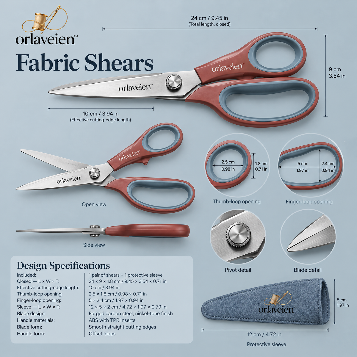 orlaveien™ Professional Fabric Shears — product view 2