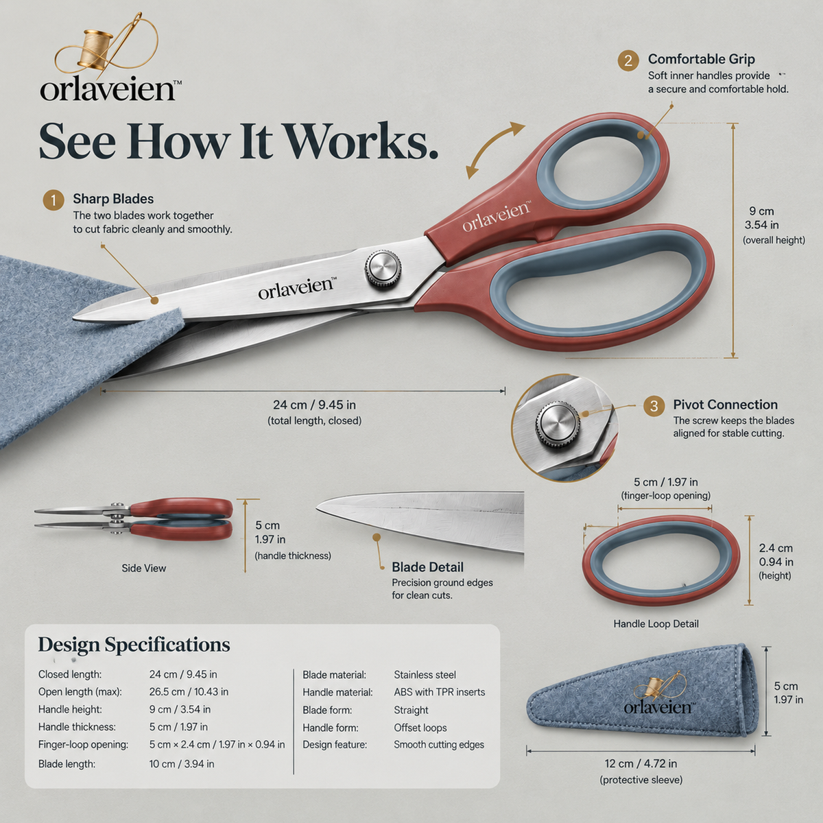 orlaveien™ Professional Fabric Shears — product view 5
