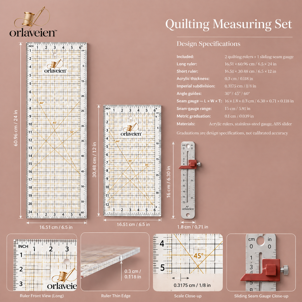 orlaveien™ Quilting Ruler & Measuring Set — product view 2