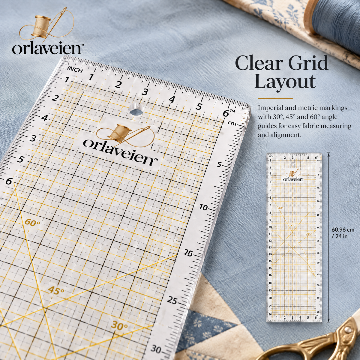 orlaveien™ Quilting Ruler & Measuring Set — product view 4