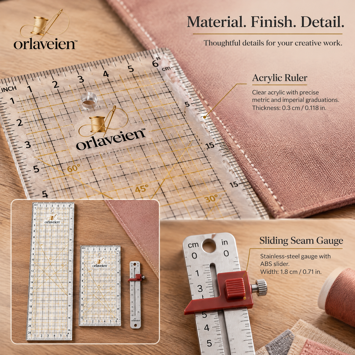 orlaveien™ Quilting Ruler & Measuring Set — product view 6