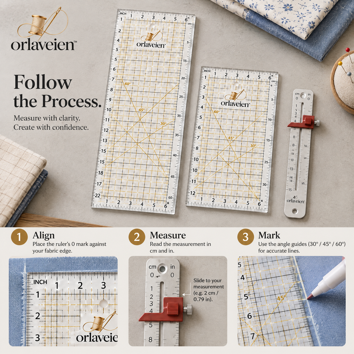 orlaveien™ Quilting Ruler & Measuring Set — product view 8
