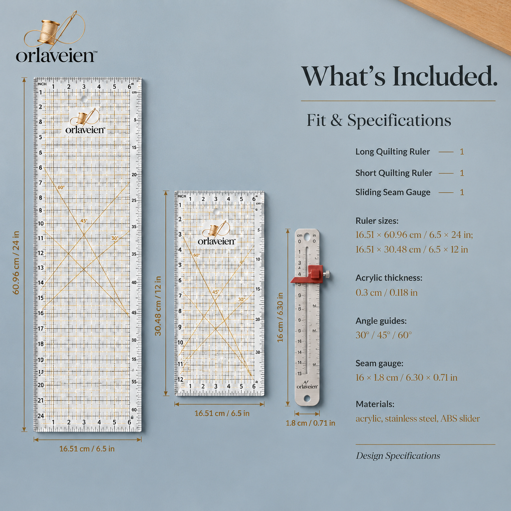 orlaveien™ Quilting Ruler & Measuring Set — product view 9