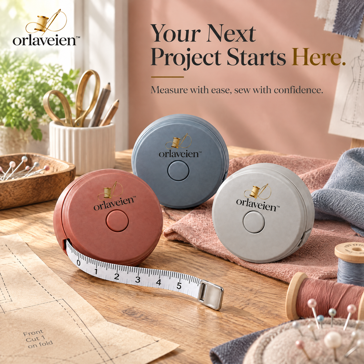 orlaveien™ Retractable Sewing Measuring Tape Set — product view 3