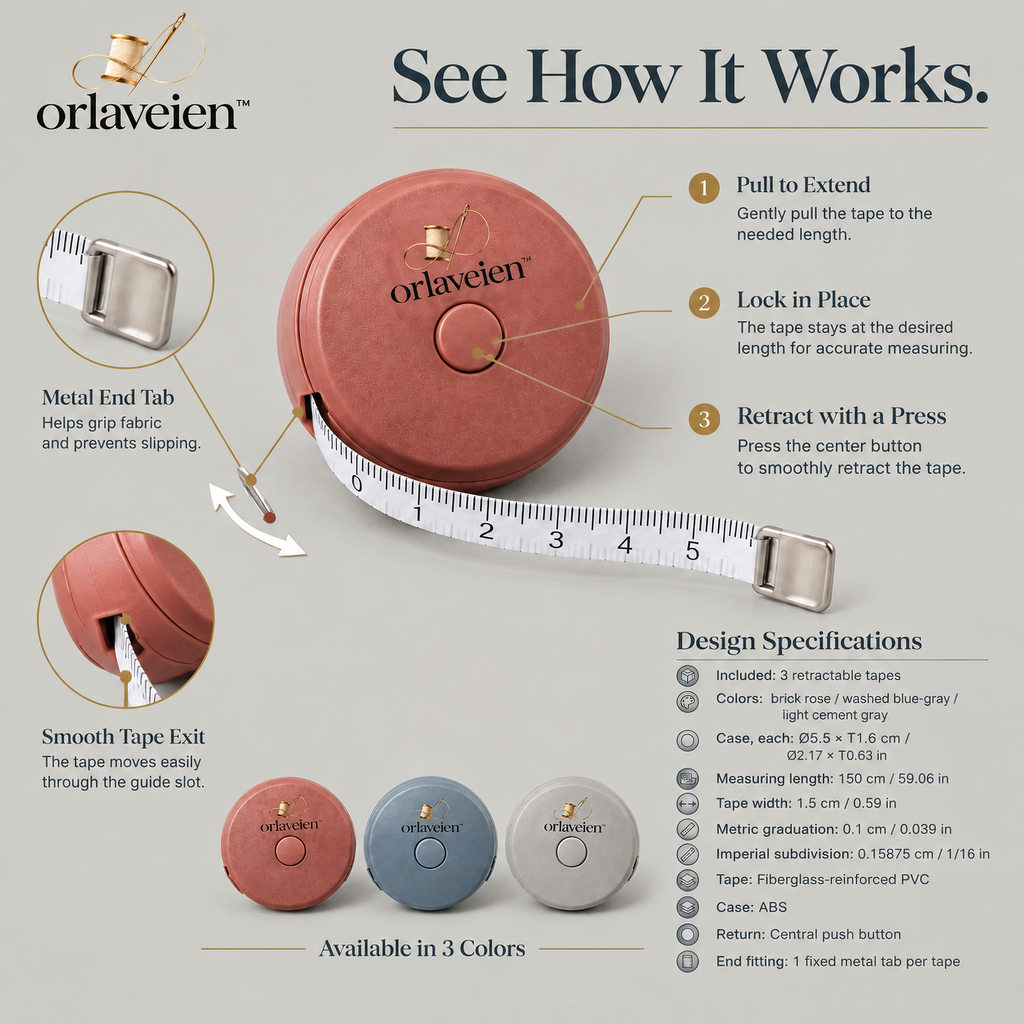 orlaveien™ Retractable Sewing Measuring Tape Set — product view 5
