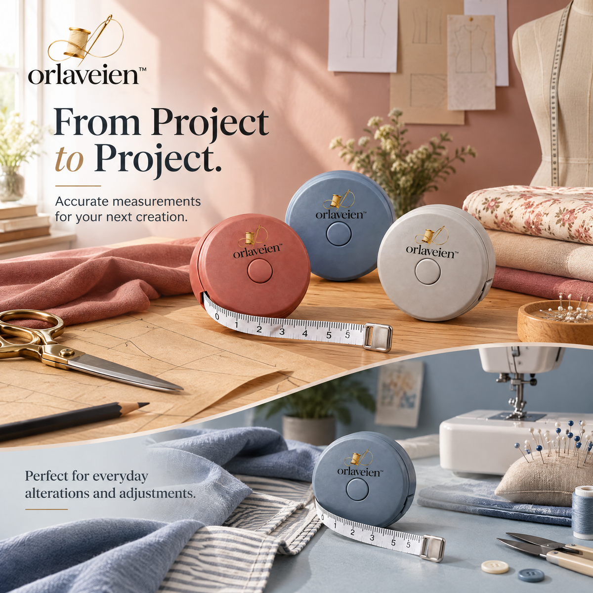 orlaveien™ Retractable Sewing Measuring Tape Set — product view 7