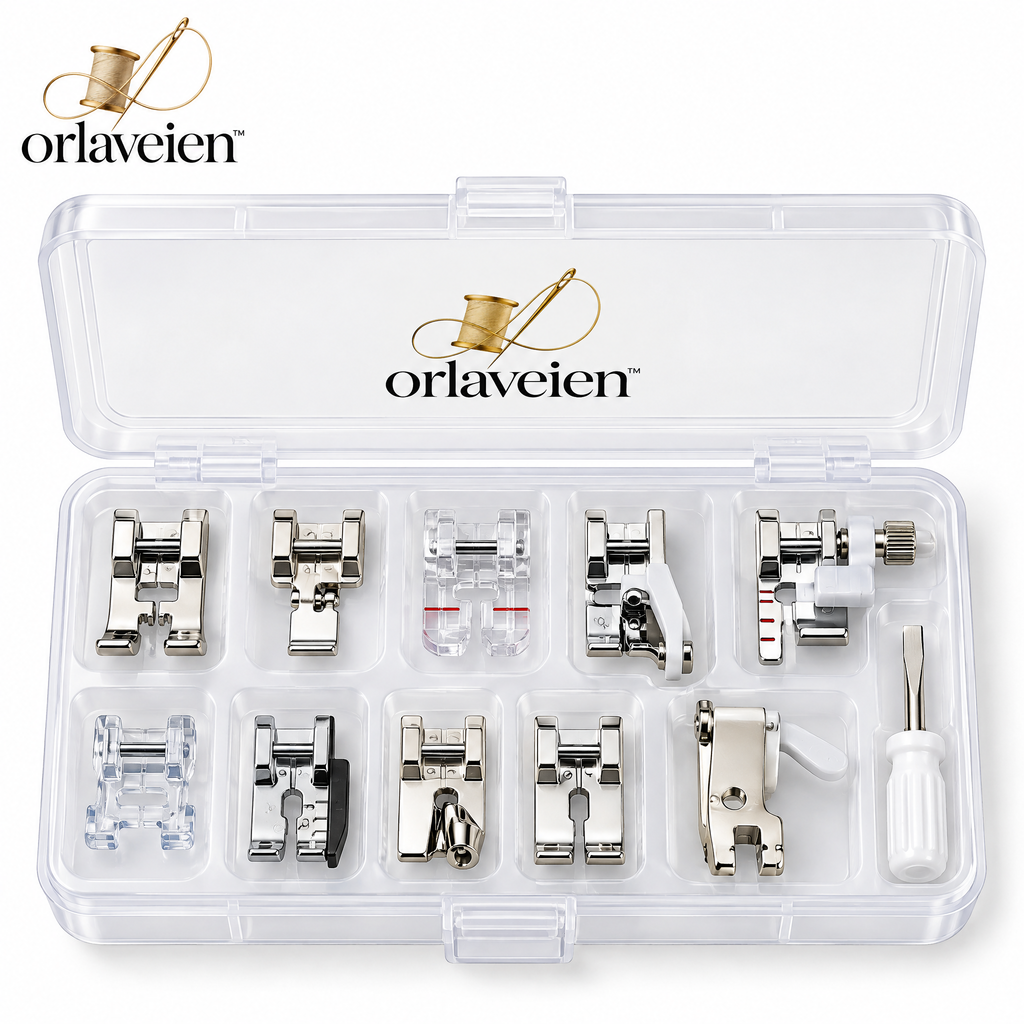 orlaveien™ Universal Sewing Machine Presser Foot Set — white background product view