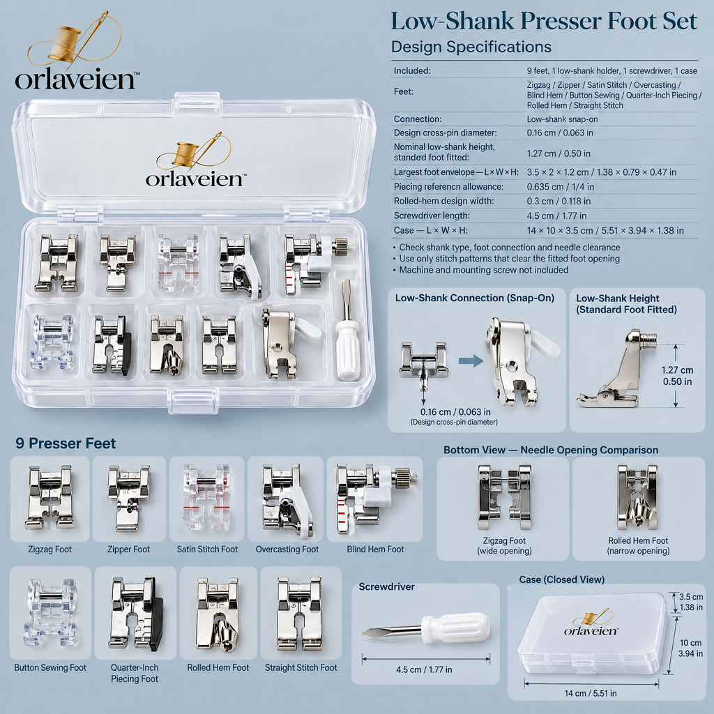 orlaveien™ Universal Sewing Machine Presser Foot Set — product view 2