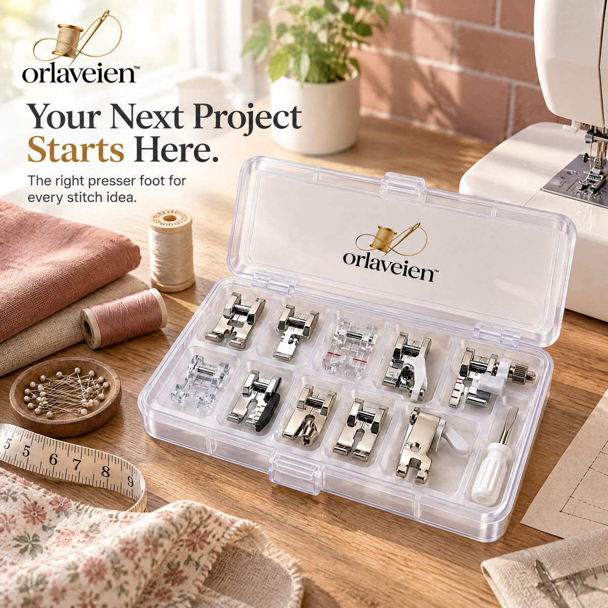 orlaveien™ Universal Sewing Machine Presser Foot Set — product view 3