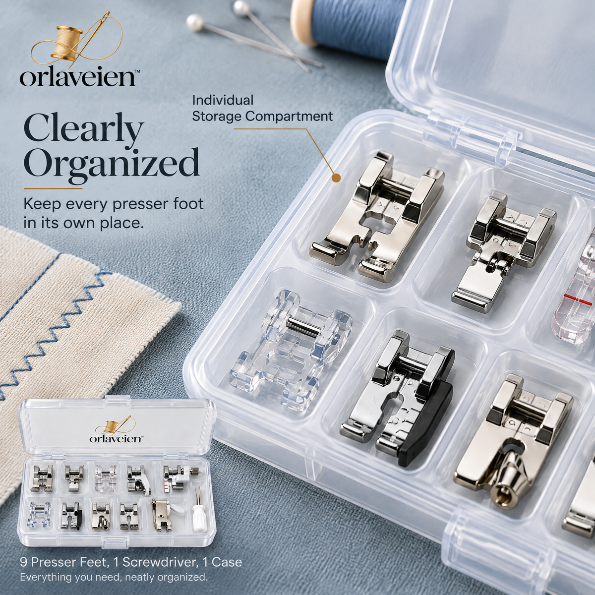 orlaveien™ Universal Sewing Machine Presser Foot Set — product view 4