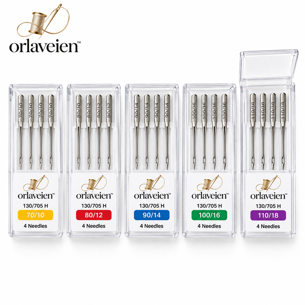 orlaveien™ Assorted Sewing Machine Needle Set — white background product view