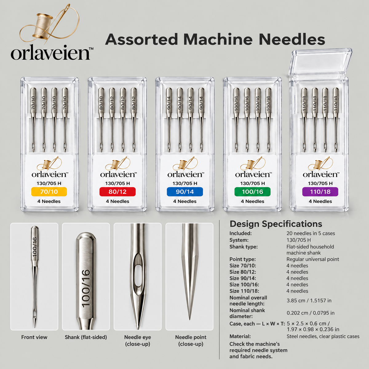 orlaveien™ Assorted Sewing Machine Needle Set — product view 2