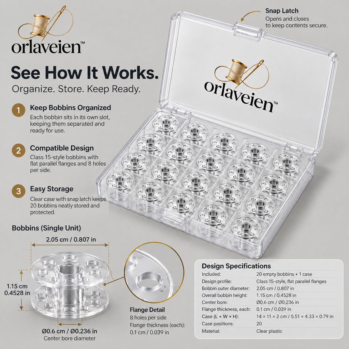 orlaveien™ Universal Sewing Machine Bobbins Set — product view 5