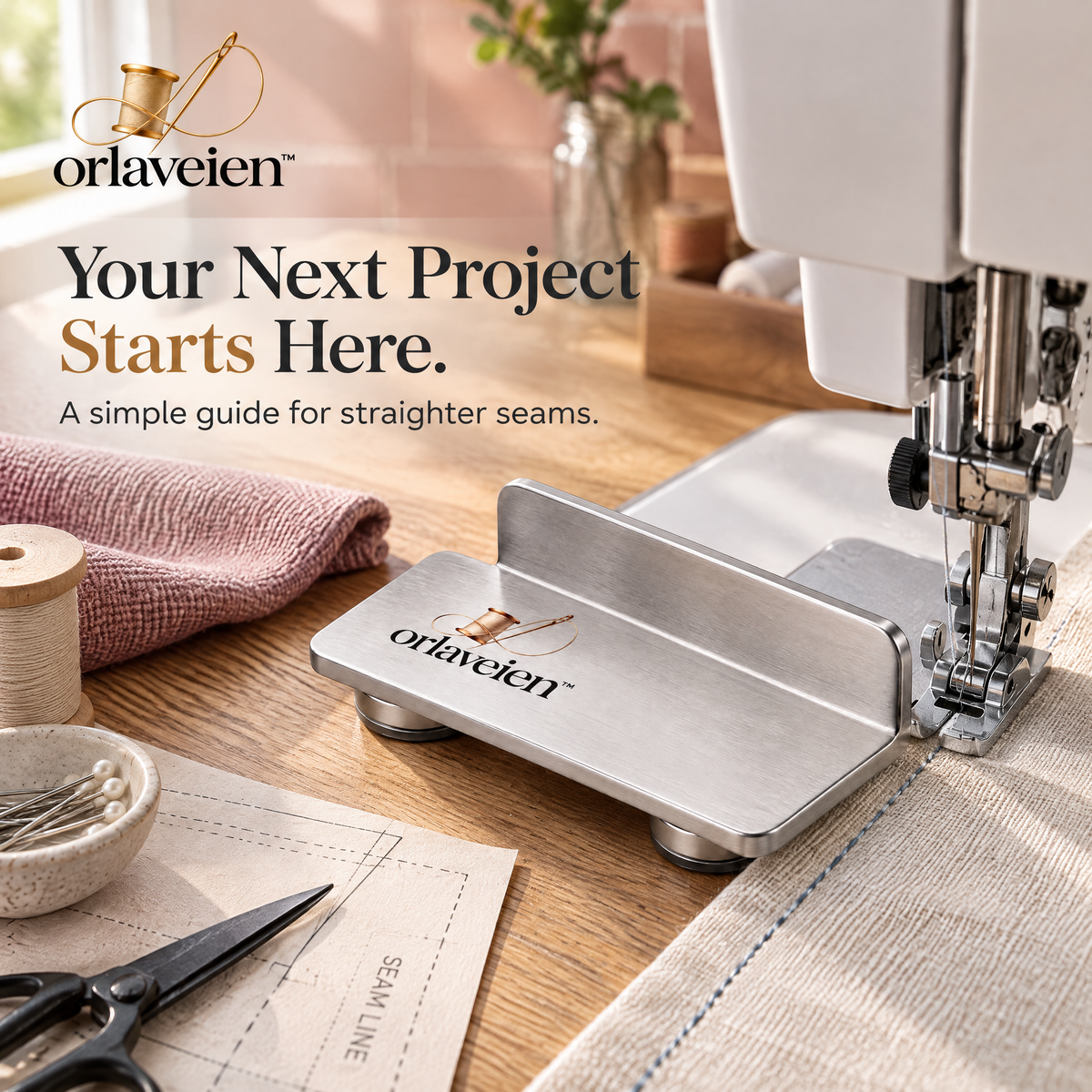 orlaveien™ Magnetic Sewing Machine Seam Guide — product view 3