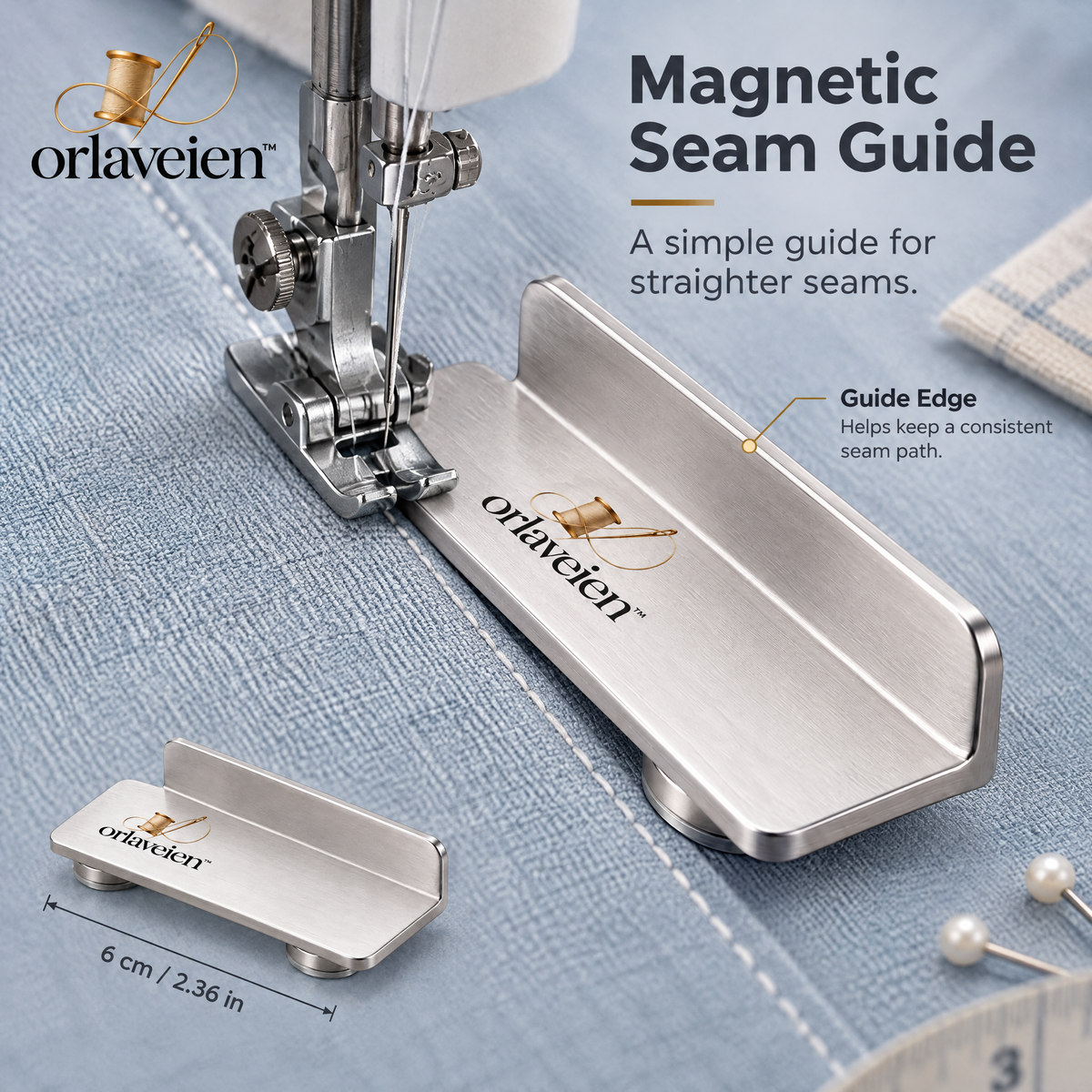 orlaveien™ Magnetic Sewing Machine Seam Guide — product view 4