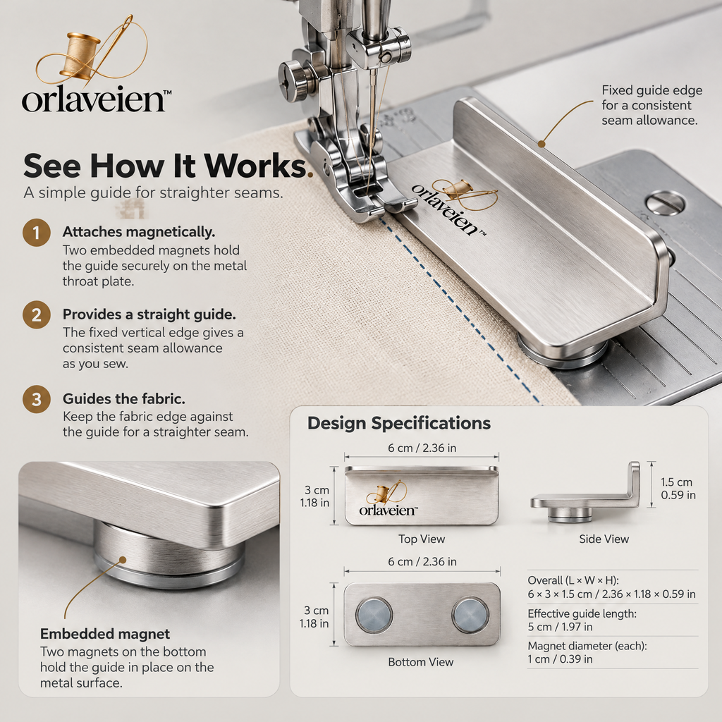 orlaveien™ Magnetic Sewing Machine Seam Guide — product view 5