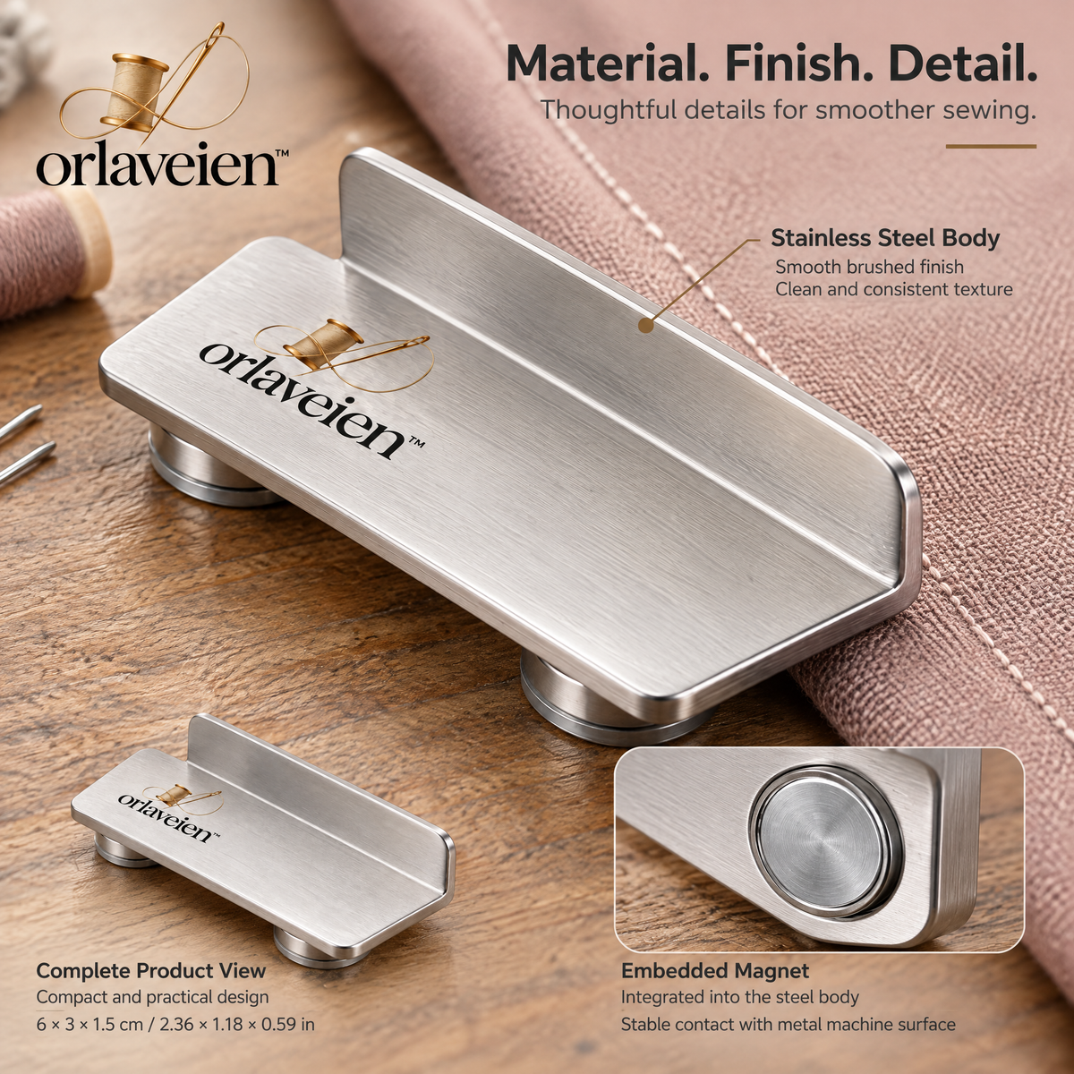 orlaveien™ Magnetic Sewing Machine Seam Guide — product view 6