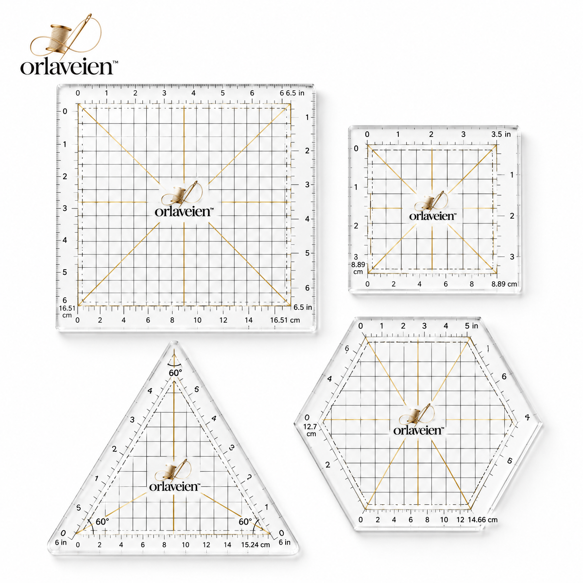 orlaveien™ Patchwork Template Ruler Set — white background product view