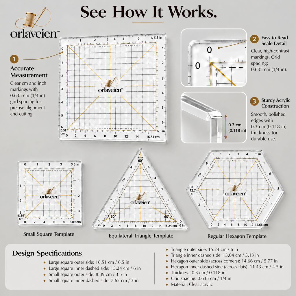 orlaveien™ Patchwork Template Ruler Set — product view 5