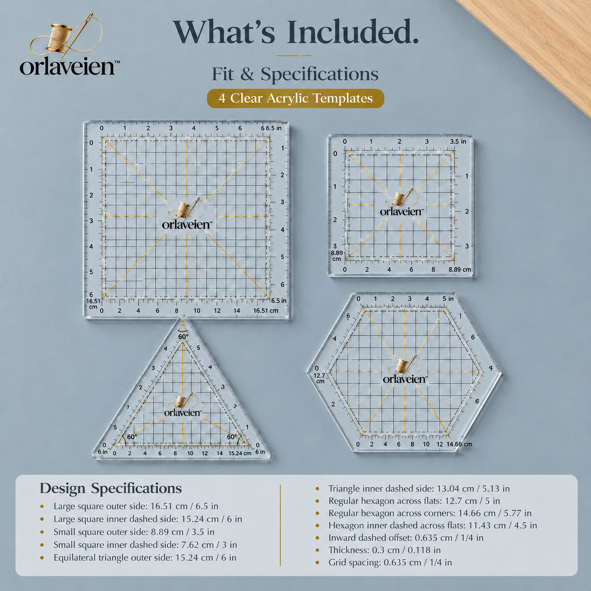 orlaveien™ Patchwork Template Ruler Set — product view 9