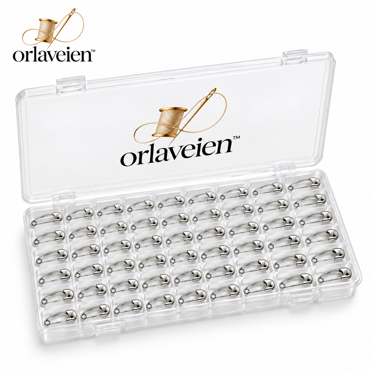 orlaveien™ Curved Quilting Safety Pin Set — white background product view