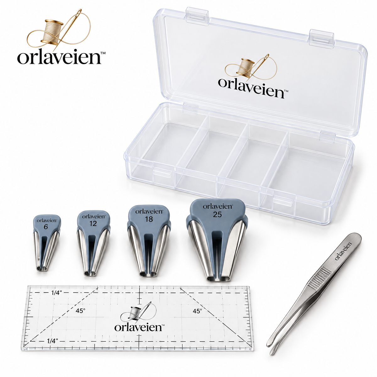 orlaveien™ Quilt Binding Tool & Folding Set — white background product view