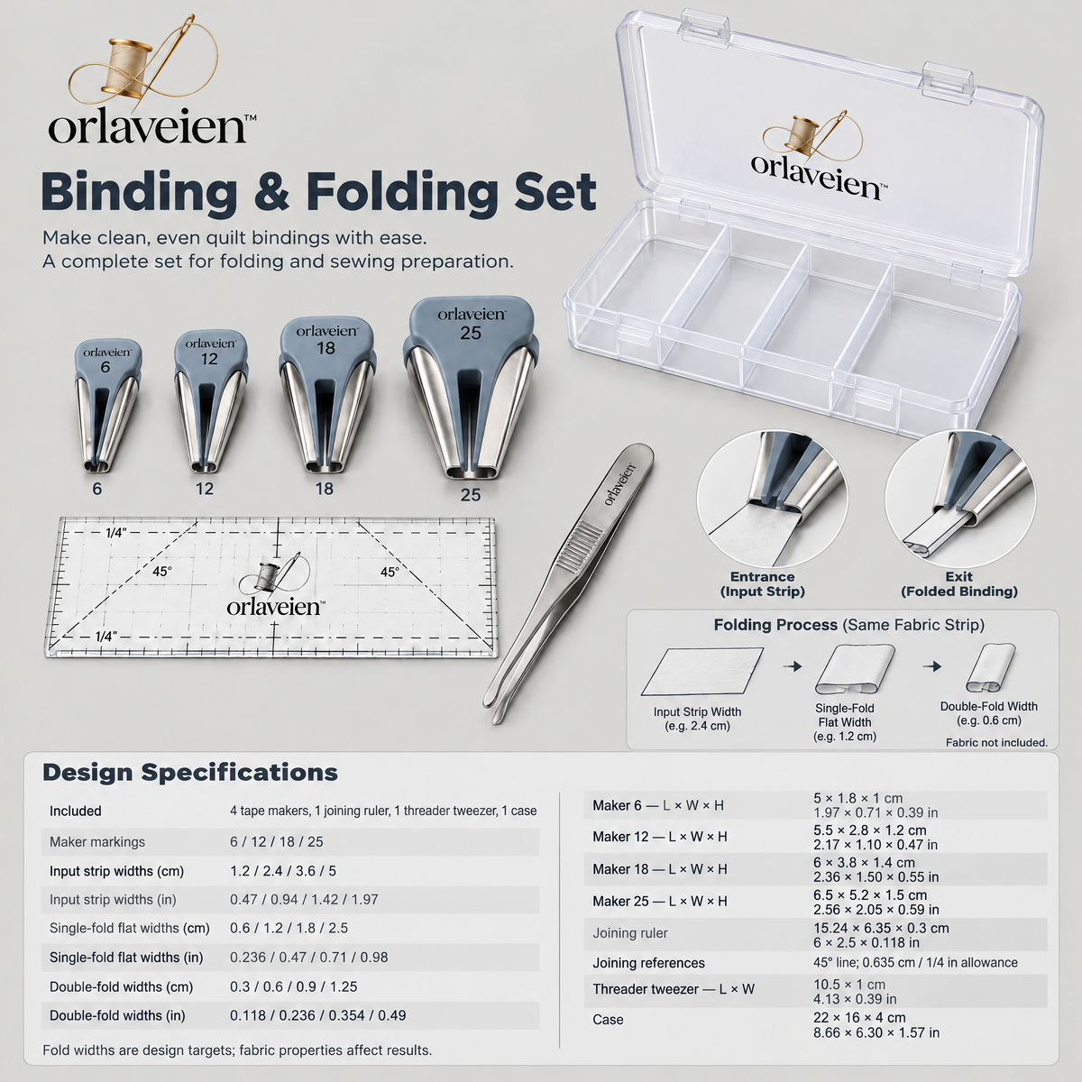 orlaveien™ Quilt Binding Tool & Folding Set — product view 2