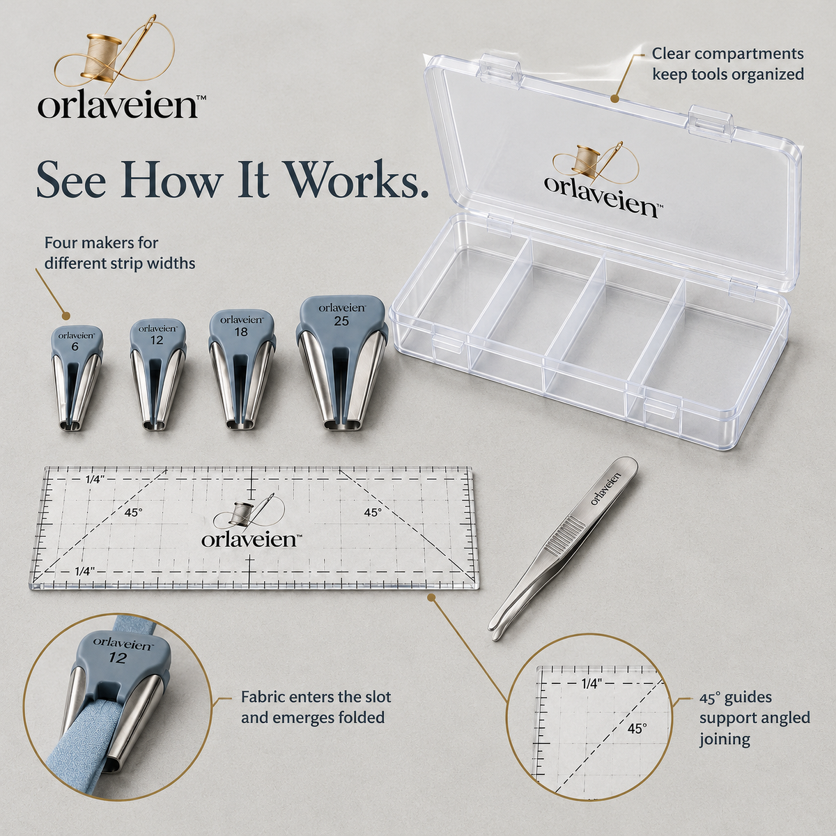 orlaveien™ Quilt Binding Tool & Folding Set — product view 5
