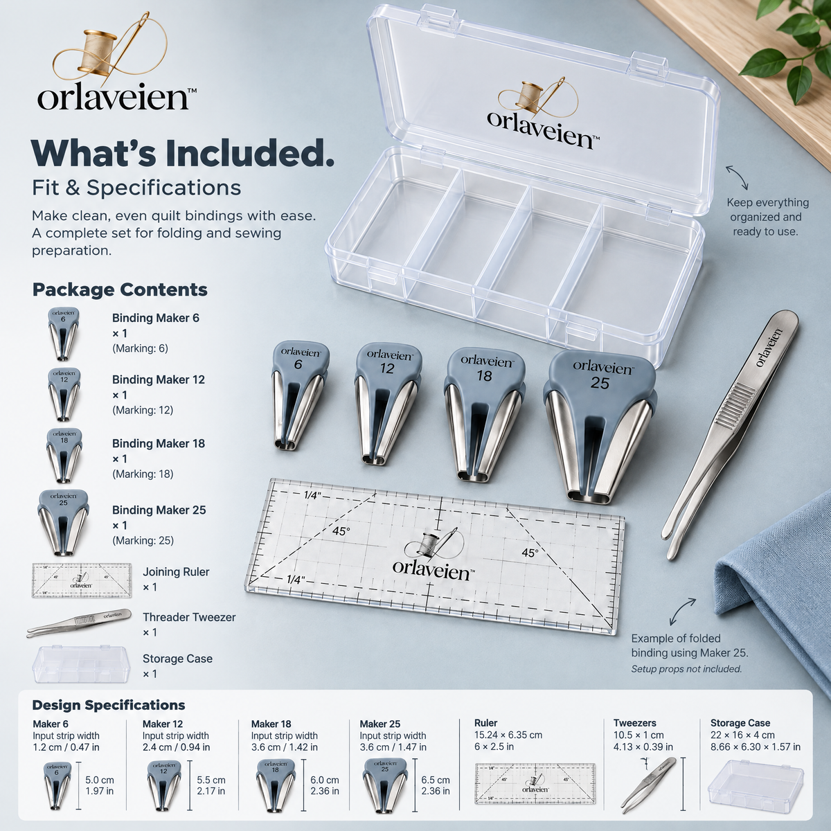 orlaveien™ Quilt Binding Tool & Folding Set — product view 9